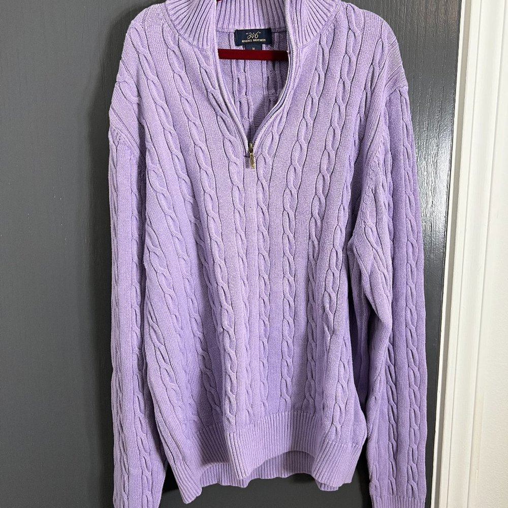 Brooks Brothers Quarter Zip-Up (Lilac, Medium)